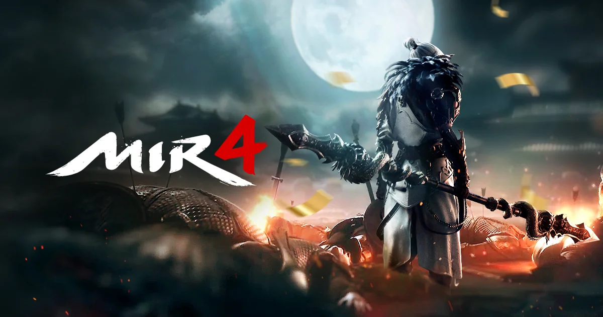 Official MIR4 key art — Dragonian under a full moon on the Mir Continent (forum.mir4global.com)
